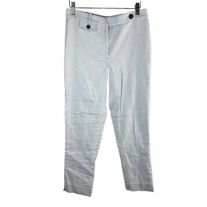 Anthropologie The Essential Slim Sky Blue Cotton High Rise Trouser Pants Size 2